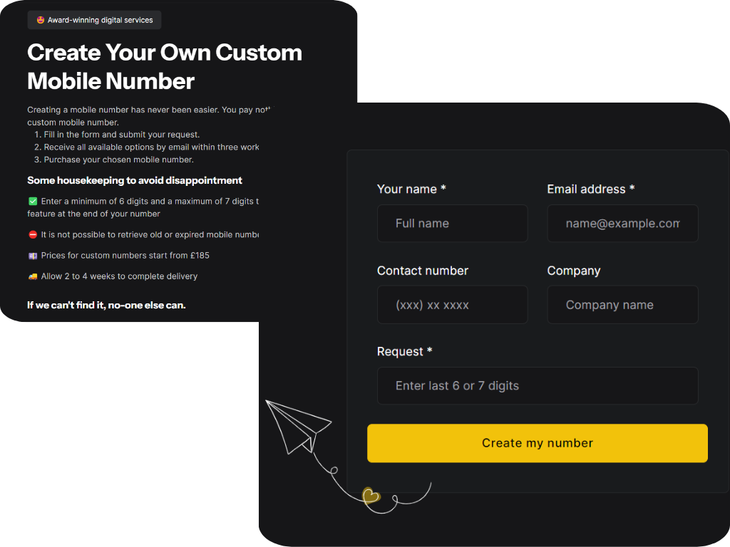 personalising your own UK mobile number is super easy