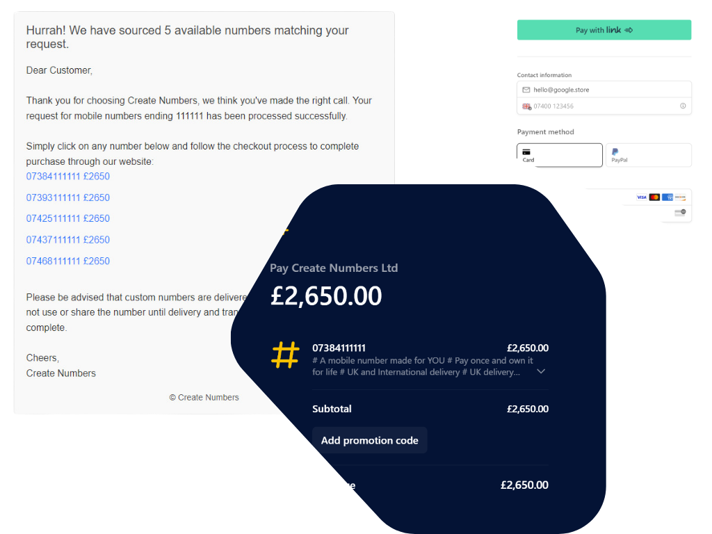 select your own mobile number from millions of UK numbers for business